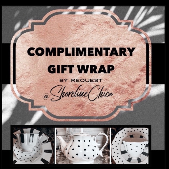 NIB 5 Pc Tea SET: Black & White Bone China - Picture 14 of 16